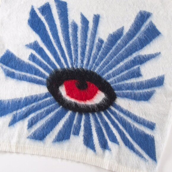 House of Errors  White Mystical Eye Knit Sweater - Picture 5 of 6